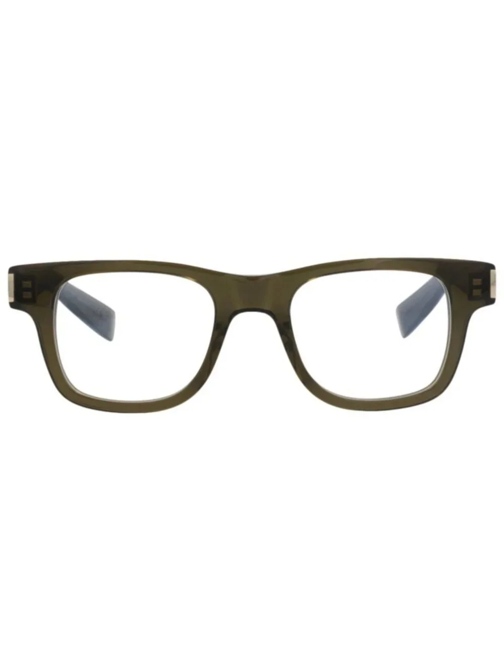 New Saint Laurent Women's Eyeglasses Square Rectangle Acetate Frame Unisex Green